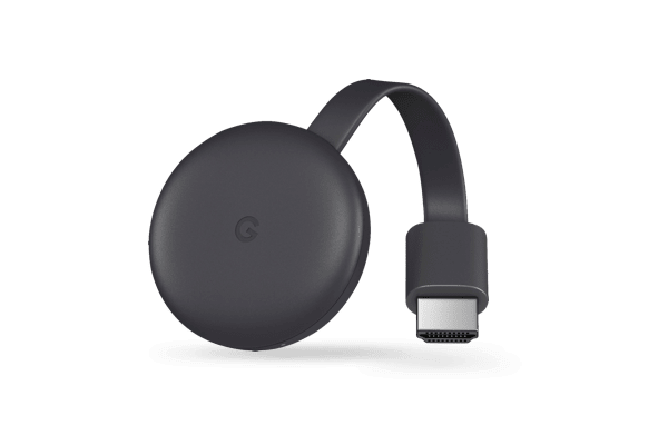 A Google Chromecast streaming device.