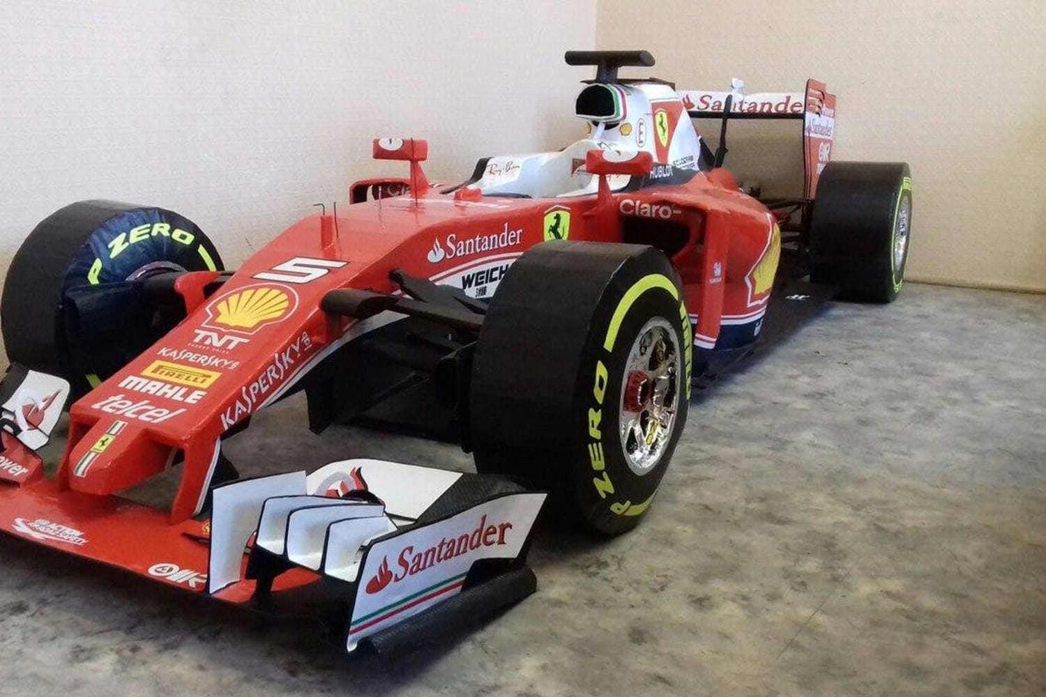 Russian guy builds cardboard Ferrari F1 car Red Bull