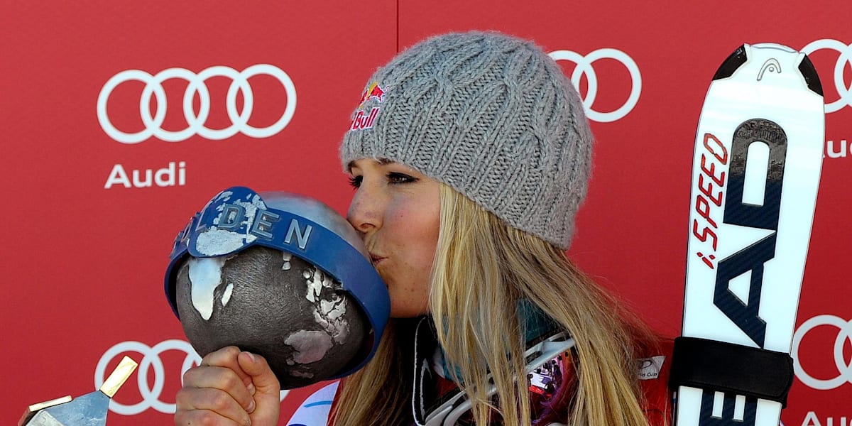 リンゼイ・ボン直筆サイン入り超 特大写真…Lindsey Vonn オリンピックのスキー選手、ドレス姿で起こった悲劇とは