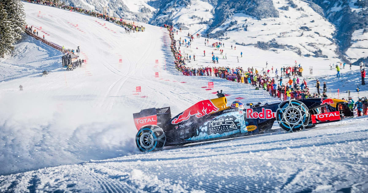 Max Verstappen Driving F1 car at Kitzbuhel Ski Resort