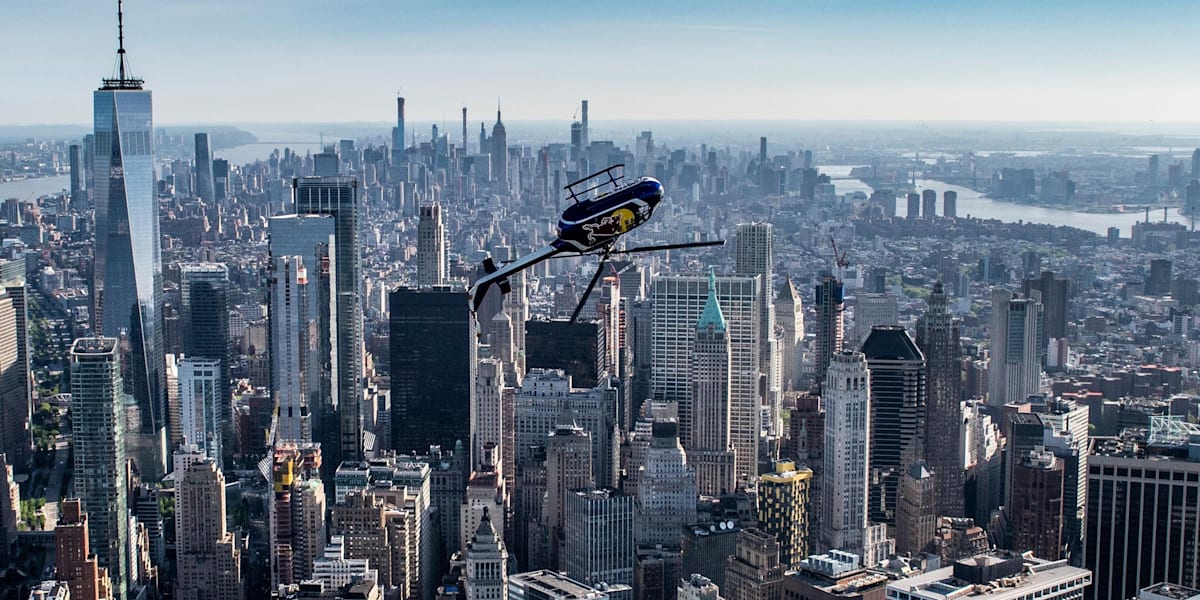 Inverted Helicopter Takes Over New York City Sky