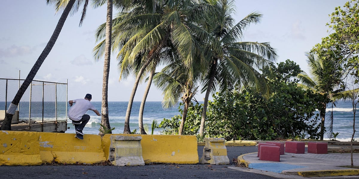 Five European skaters skating Puerto Rico
