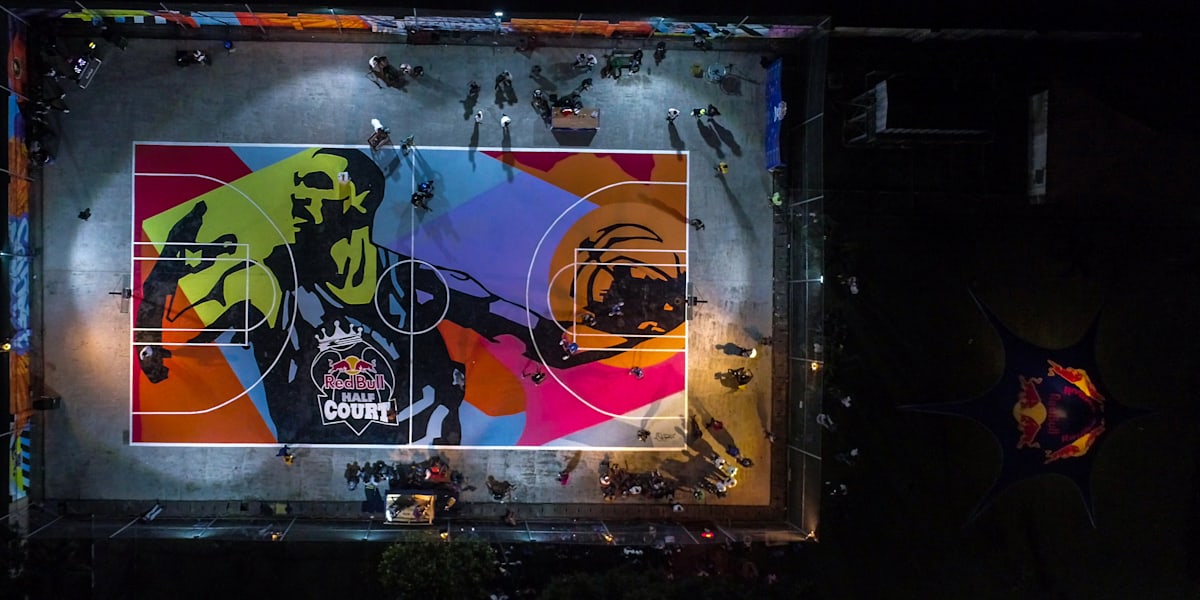 Red Bull Half Court basketball court refurb in Nigeria