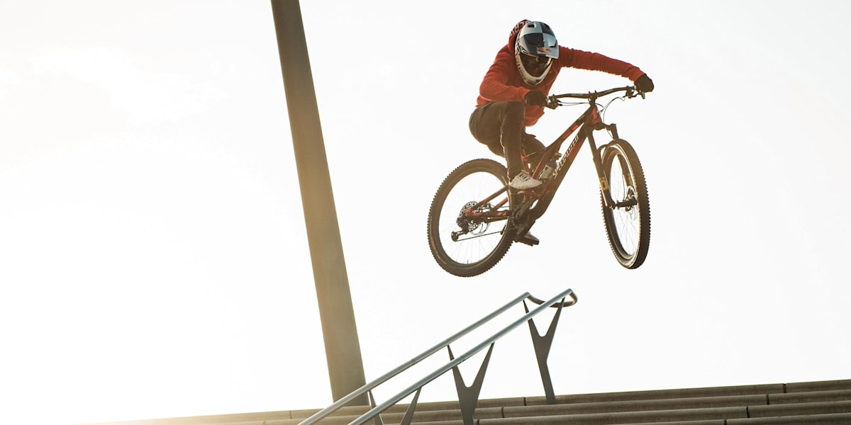 Follow Fabio Wibmer in Germany MTB trials drone clip