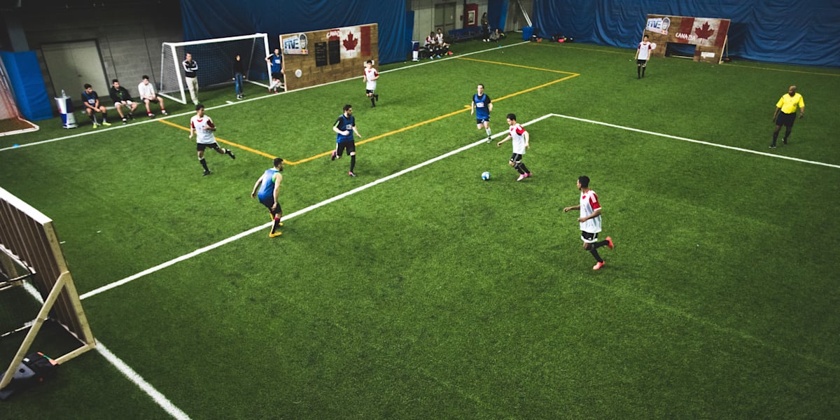 Playing indoor soccer best sale
