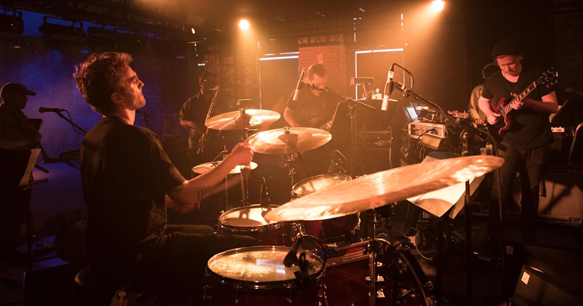 Experimental drummer Greg Fox performs a live session