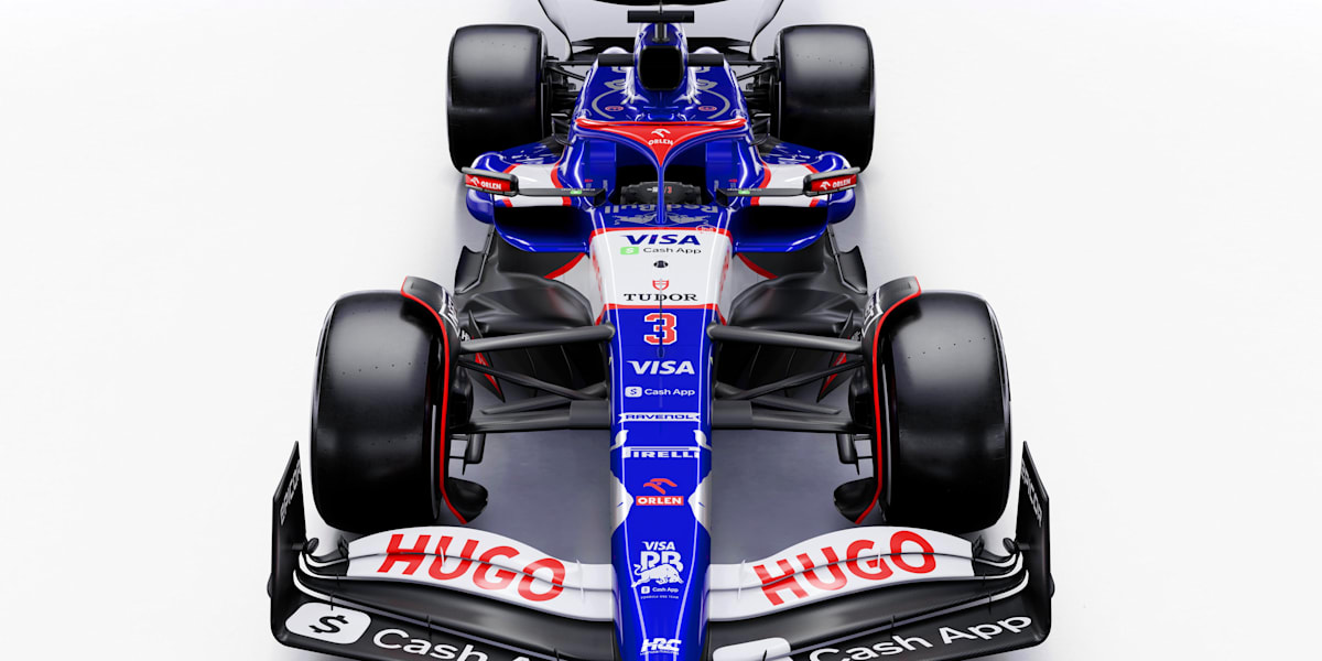 Visa Cash App Racing Bulls - Édition officielle Daniel Ricciardo Drivers - Casquette de baseball réglable - Bleu/blanc, bleu, Taille unique