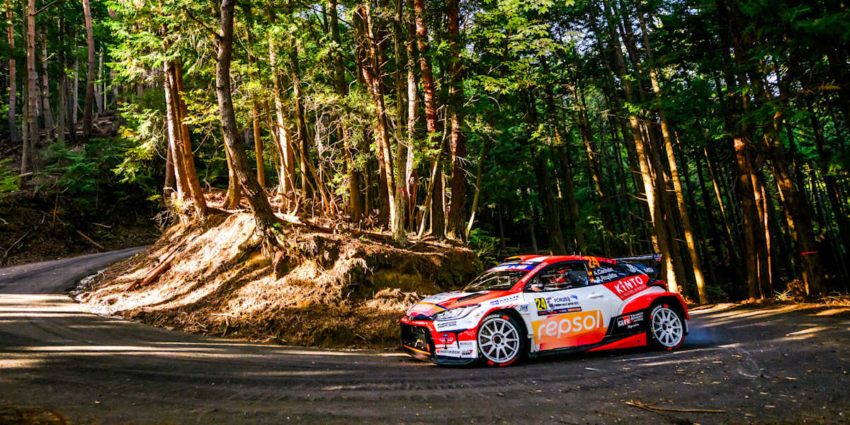 Cachón stays in control of WRC2 battle in Japan