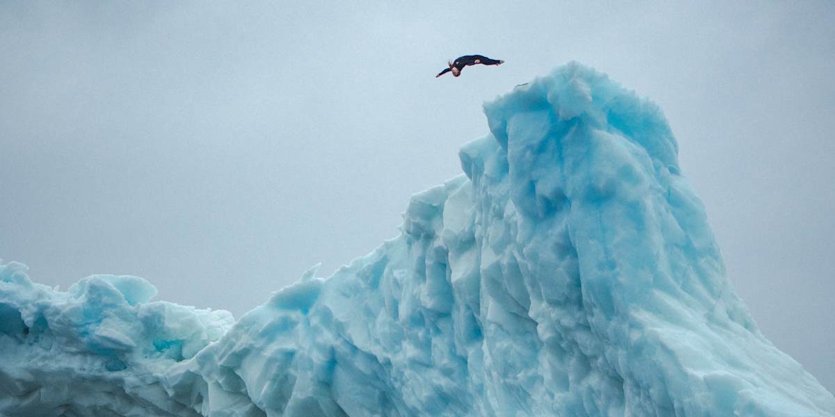Molly Carlson achieves world-first iceberg dive in Canada