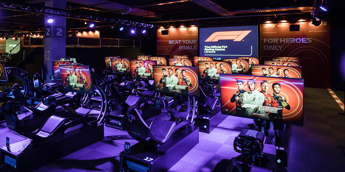 Impressie F1 2020 game tijdens Media Grand Prix Utrecht