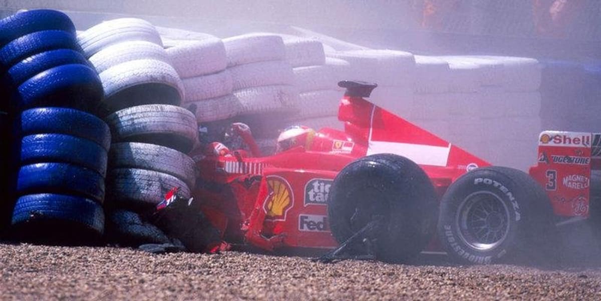 F1: L’accident de Schumacher en Grande Bretagne en 1999