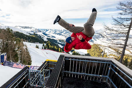 Die Tribüne an der legendären Mausefalle wurde zum Parkour-"Spielplatz"