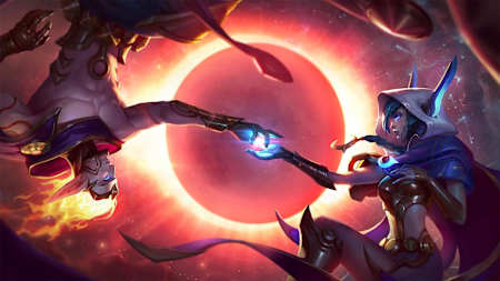 Artwork of Xayah and Rakan from League of Legends