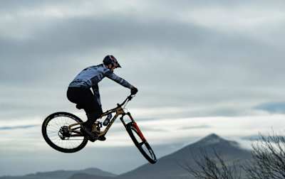 Greg Callaghan jumping the GAP at Glencullen Adventure Park