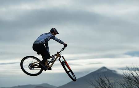 Greg Callaghan jumping the GAP at Glencullen Adventure Park
