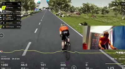 Greg van Avermaet racing the Virtual Tour of Flanders
