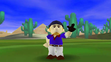 Mario Golf : Un screenshot d'un personnage du jeu vidéo de golf sorti sur Nintendo 64 en 1999.