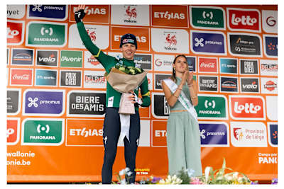 On the podium: Laurence Pithie is also the best young rider