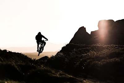 Greg Callaghan riding the GAP at sunrise