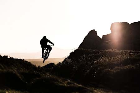 Greg Callaghan riding the GAP at sunrise
