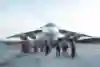 Aston Martin Red Bull Racing’s mechanics pictured in front of the 'vomit comet' aircraft ahead of the Zero-G pitstop aboard an aircraft in Russia.