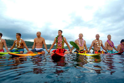 (From left to right) Shane Dorian, Ian Walsh, Tom Carroll and Kelly Slater. 