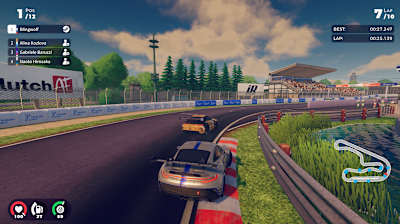 Screenshot from iRacing Arcade shows a race in the Porsche 911 GT3 Cup.