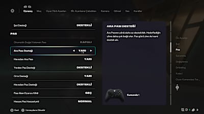 Pası Alan Oyuncu Kilidi'ni "Geç" olarak ayarlandığından emin ol