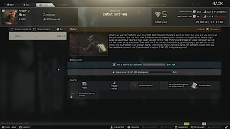 Captura de pantalla de Escape From Tarkov.