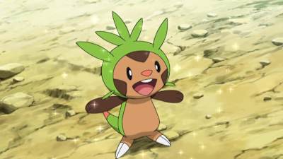 A promo image from Pokémon showing Chespin