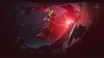 Artwork featuring Grimstroke from Dota 2.