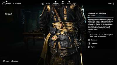 Edward Kenway wearing the Red Bull Stormrunner Trinket in Assassin's Creed Black Flag Resynced.