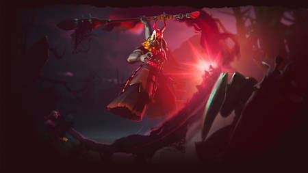 Artwork featuring Grimstroke from Dota 2.