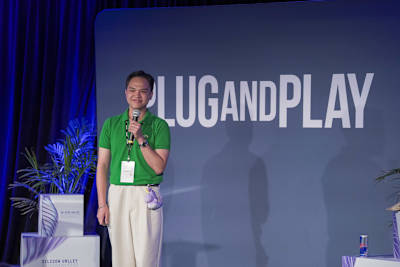 As part of his prize for winning Red Bull Basement 2024, Soj Gamayon of the Philippines had the opportunity to pitch his AgriConnect idea at the Plug and Play Silicon Valley Summit in June 2025.