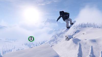 Screenshot aus Shredders zeigt einen Boarder bei einem Sprung