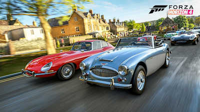 A screenshot of the 1964 Jaguar Lightweight E-Type in Forza Horizon 4.