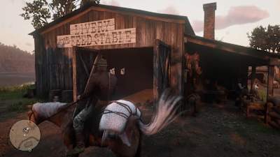 A screenshot of a stable from Red Dead Redemption 2