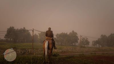 The lead character on horseback in Red Dead Redemption 2