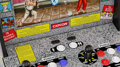Una foto de la cabina Arcade1Up de Street Fighter 2