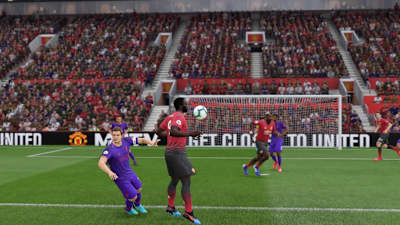 Screenshot of a goalscoring opportunity