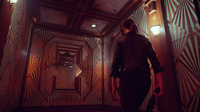 A screenshot from Control showing shifting walls