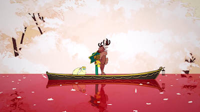 A screenshot of the video game Spiritfarer by developer Thunder Lotus.