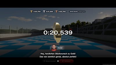 Capture d'écran de Gran Turismo 7 montrant une médaille d'or dans une épreuve de licence