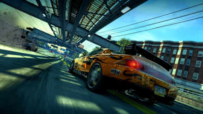 A screenshot from the 2018 remaster of Burnout Paradise.