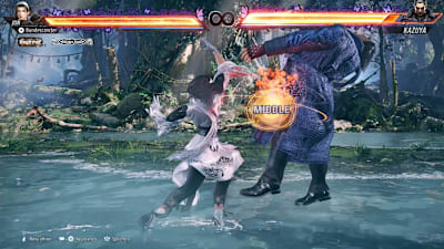 Jun hits Kazuya with a mid attack in Tekken 8.