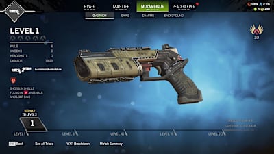 Mozambique Shotgun weapon in Apex Legends. 