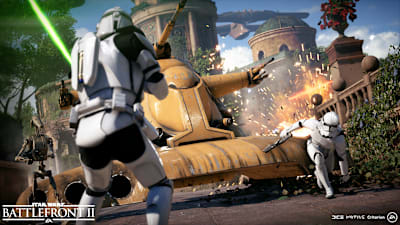 Captura de pantalla de stormtroopers en Star Wars Battlefront 2