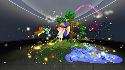 A screenshot of the virtual reality doodle created by Japan's Ayaka Toromasu at the Red Bull Doodle Art World Final 2017 in San Francisco, USA, where she was crowned the global winner.