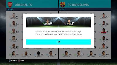 Player trades from Random Selection Match in PES 2018 by Konami.