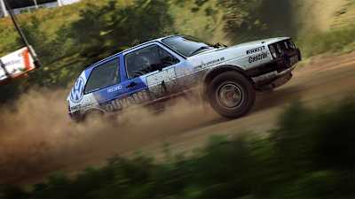 A VW Golf Mk II seen during a race in DiRT Rally 2.0.